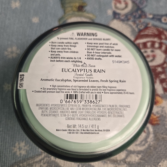 White Barn Eucalyptus Rain Candle - Green - Picture 3 of 3